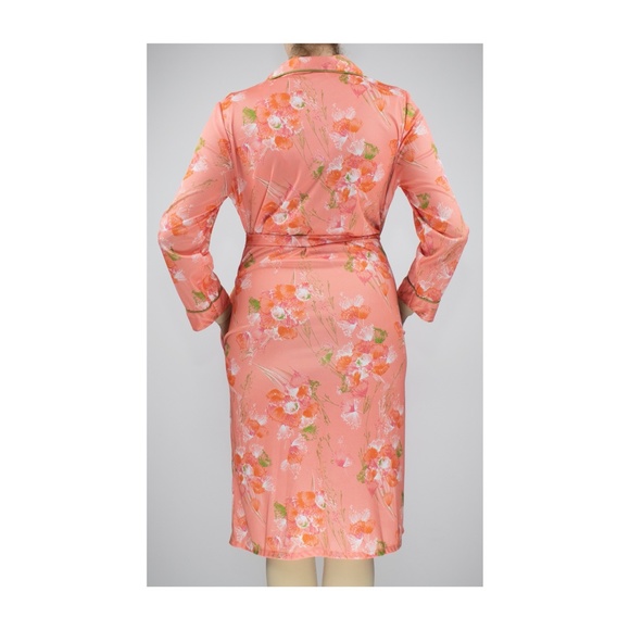 Vintage Lingerie Coral Polyester Robe by Bards - Picture 4 of 4